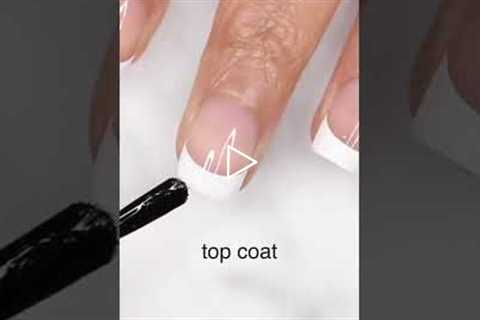 perfect French manicure nail tutorial! diy French tip nail art at home #shorts #nailart