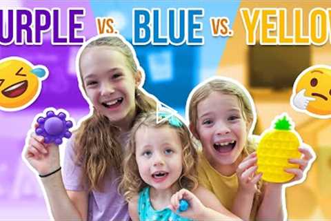 Purple Vs Blue Vs Yellow Fidget Shopping Challenge!