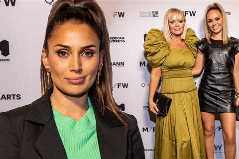 Snezana Wood wears $500 Gucci stockings at Melbourne Fashion Week closing show