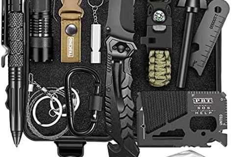 Gifts for Men Dad Him Husband, Survival Kit Tools, Survival Gear and Equipment 11 in 1, Stocking..