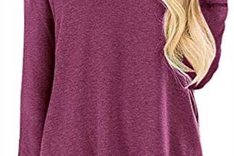 TEMOFON Women’s Tops Long Sleeve Crew Neck Top Casual Loose Soft Blouse Tunic T-Shirts S-2XL