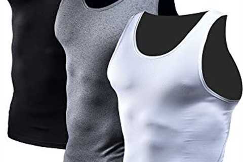 NELEUS Men’s 3 Pack Athletic Compression Under Base Layer Sport Tank Top