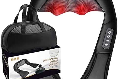 FIVE S FS8801-BLK Shiatsu Neck and Back Massager with Heat Deep Kneading Massage for Neck,..