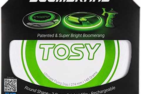 TOSY Patented Boomerang – 3 Super Bright LEDs, Round Shape, Rechargeable, Auto Light Up, Launcher & ..