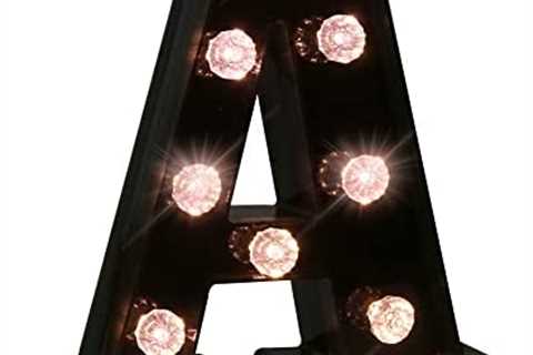 Obrecis LED Black Alphabet Marquee Letters Sign Light Up Marquee Number Letter Lights Sign with..