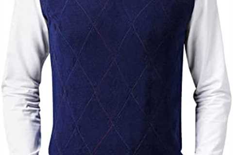 Mens Fashion Casual Jacquard V Neck Bottomed Shirt Sleeveless Sweater Vest Olive Hoodie