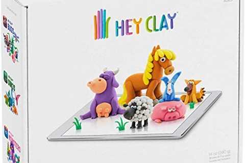 Hey Clay Animals – Colorful Kids Modeling Air-Dry Clay, 18 Cans with Fun Interactive App