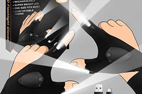 Rechargeable LED Flashlight Gloves – Gifts for Men Stocking Stuffers Christmas Birthday Gifts for..