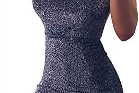 FV RELAY Women’s Sexy Glitter Bandage Bodycon Wrap Dress Sleeveless Mini Club Party Dresses