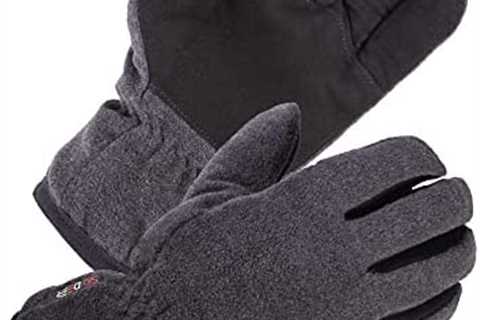 SKYDEER Winter Gloves with Premium Genuine Deerskin Suede Leather and Windproof Polar Fleece..