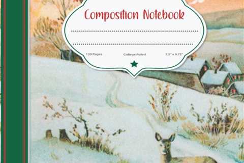 Merry Christmas Composition Notebook: Vintage deer snow notebook gift ,Vintage Christmas Gift ,Wide ..