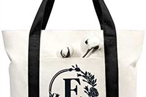 TOPDesign Embroidery Initial Canvas Tote Bag, Personalized Present Bag, Suitable for Wedding,..