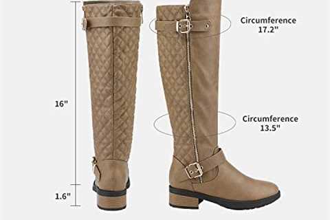 DREAM PAIRS Women’s Wide Calf Comfortable Winter Knee High Riding Boots