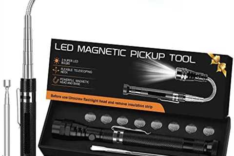 Gifts for Men Dad,Magnetic Pickup Tool with LED Lights,Telescoping Magnet Pick Up Tool-Unique..