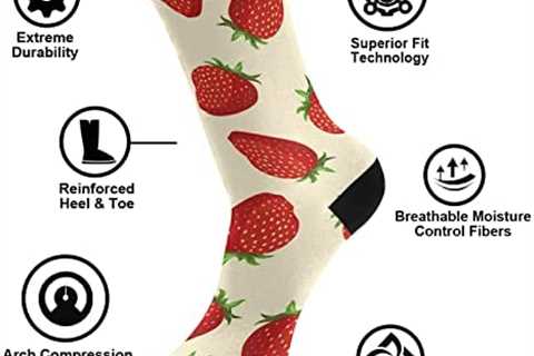 xigua Strawberries Pattern Mid-Length Men’s and Women’s Socks,Running, Cycling,Athletic Toe Socks