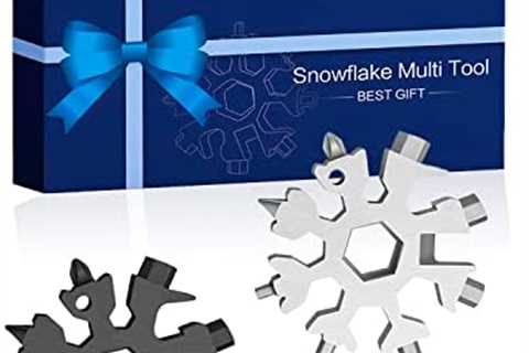 Stocking Stuffers for Men Adults, Gifts for Men, 2 Packs 18-in-1 Snowflake Multitool, Christmas..