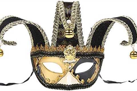 BLEVET Half Face Men Masquerade Mask Jester Masks Women Vintage Venetian Mardi Gras Mask Halloween..