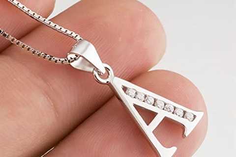 YFN Initial Pendant Necklace Sterling Silver with Cubic Zirconial 26 Letter Alphabet Jewelry for..