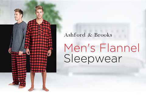 Ashford & Brooks Men’s Flannel Long Sleeve Pajamas Set Plaid Sleepwear & Loungewear Button Down PJ..