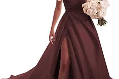 Strapless Satin Ball Gown Wedding Dresses for Bride Split Prom Dress Long A line Formal Gowns with..