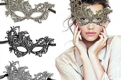 TreatMe Masquerade Mask – Women Venetian Mask Pretty Elegant Lady Lace Masquerade Halloween Mardi..