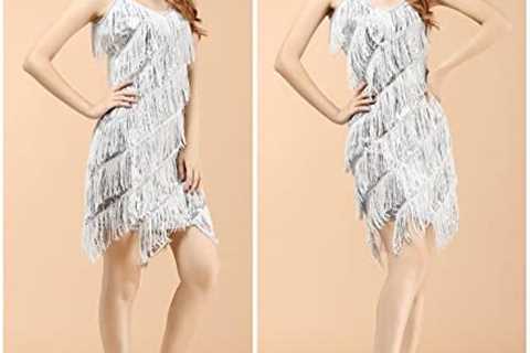 Sequins Tassels Flapper Dress for Women Sexy 1920s Gatsby Cocktail Dance Dress Latin Ballroom Dress