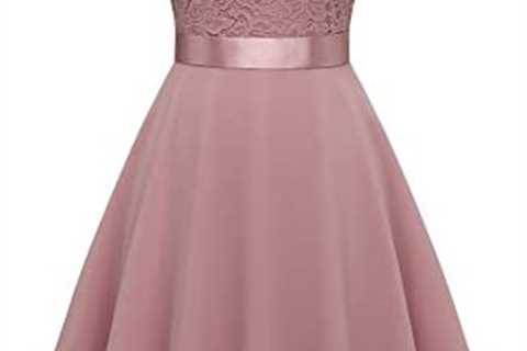 BeryLove Women’s Short Floral Lace Bridesmaid Dress A-line Swing Party Dress