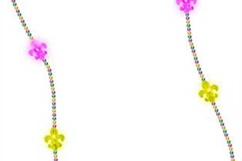 LED Light Up Fleur De Lis Mardi Gras Bead Necklace Party Favor