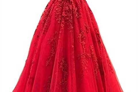 Chicbridal Spaghetti Straps Ball Gowns Tulle Lace Appliques Prom Dresses for Women Long Quinceanera ..