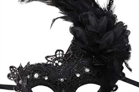 Women’s Feather Masquerade Mask Venetian Halloween Mardi Gras Costumes Party Ball Prom Mask