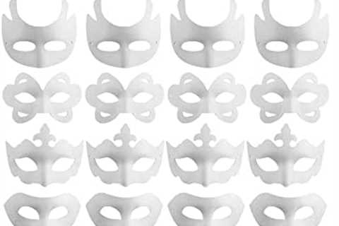 Coxeer White Masks, 24PCS DIY Unpainted Masquerade Masks Plain Half Face Masks Decorate