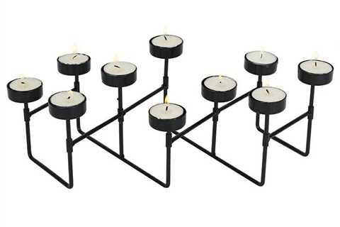 Unusual Expandable Tealight Holder Metal 10 Piece Candelabra