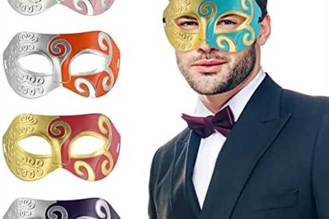 PRETYZOOM 5 Pcs Masquerade Masks Roman Theme Cosplay Party Men Fighter Masks Venetian Masks Mardi..