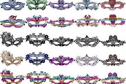 SIQUK 36 Pieces Masquerade Masks Twelve Constellation Mask Bulk Lace Mask Women Venetian Masks Lace ..