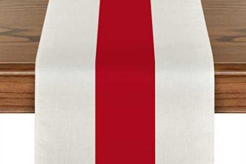 Artoid Mode Red Stripes Valentine’s Day 2023 Table Runner, Seasonal Winter New Year Kitchen Dining..