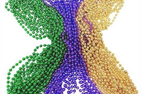 30pcs Mardi Gras Bead Necklace – 33 inches (about 83.8 cm) carnival beads party decorations – bulk..