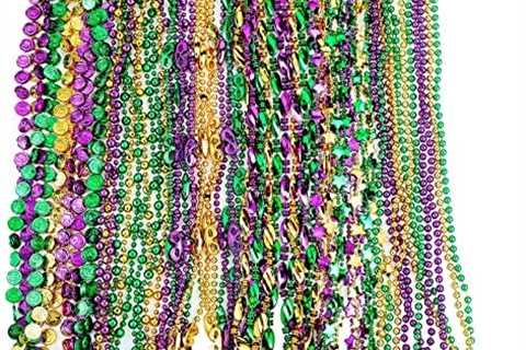 Mardi Gras Beads Necklaces Bulk 33 Inch Multi Colors Necklaces Bundle Mardi Gras Decorations..