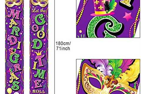 Mardi Gras Banner New Orleans Party Decorations Mardi Gras Porch Hanging Purple Welcome Sign..