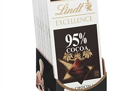 Lindt EXCELLENCE 95% Cocoa Dark Chocolate Bar, Valentine’s Day Chocolate Candy, 3.5 oz. (12 Pack)