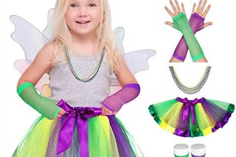 7 Pack Mardi Gras Costume for Kid Mardi Gras Outfit Accessories Set Tutu Skirt for Girls Mardi Gras ..