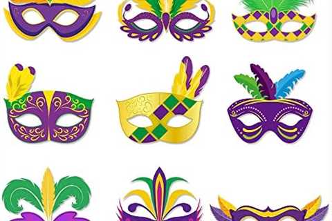 Ygdvlog Mardi Gras Face Mask 9PCS Mardi Gras Masks Paper Masks Carnival Parade Masquerade Party New ..