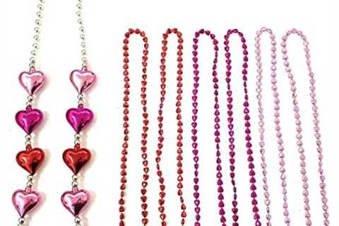 Robbstark Valentine’s Day Beads Necklace Bachelor Party Pink Purple Red Heart Shaped Style Set..