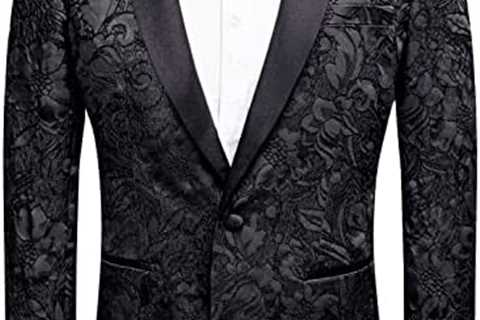 Hi-Tie Mens Suit Jacket Blazer One Button Shawl Lapel Long Sleeve Designer Dress Coat for Prom..