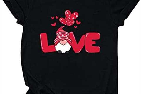 Valentines Day Tshirts for Women Short Sleeve Holiday Tee Shirt Tees T-Shirt 2023 Blouse..