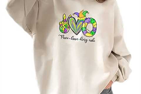 Peace Love Ki.ng Ca.ke Mar.di Gr.as Sweatshirt | Flower d.e lu.ce Shirt | Retro Sai.nts New Or..