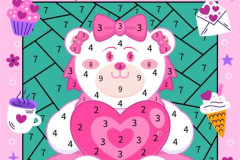 Valentine’s Day Color By Numbers For Kids: A Cute Valentine’s Day Color by Numbers Activity..