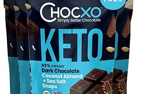 ChocXO Keto Dark Chocolate Coconut Snaps with Almonds and Sea Salt | Keto Certified, Low Sugar,..