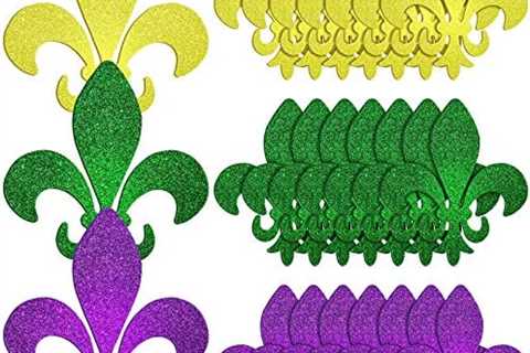 24 Pieces Mardi Gras Stickers Mardi Gras Glitter Foam Stickers Large Mardi Gras Shaped Stickers..