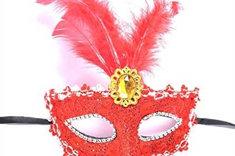 Women’s Feather Masquerade Mask Venetian Halloween Mardi Gras Costumes Party Ball Prom Mask，Funny..