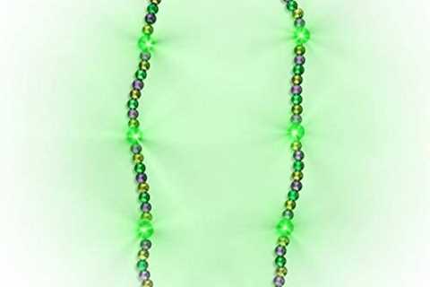 blinkee Flashing Mardi Gras Beaded Necklace Flashing Body Light Lapel Pins